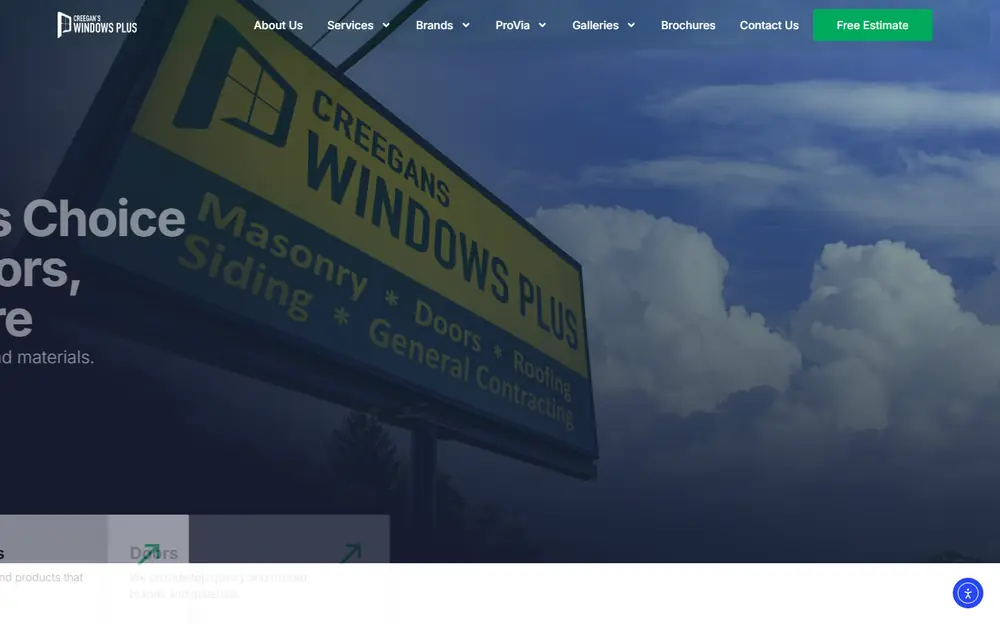 Creegan’s Windows Plus website, built by MCG